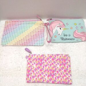 Cosmetic Bag with Multiple Colors Lot of 3